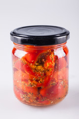 Canning Food Jars of Canned Vegetables Preserved in Glass Storage