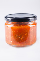Canning Food Jars of Canned Vegetables Preserved in Glass Storage