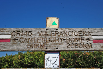 La via Francigena a Wisques nelle campagne del nord della francia	