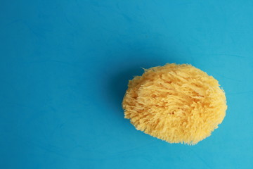 natural sponge for baby bath, yellow