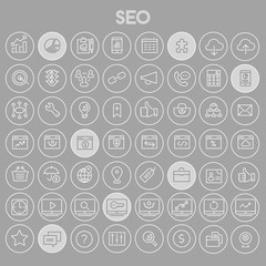 Trendy flat design big SEO icons set