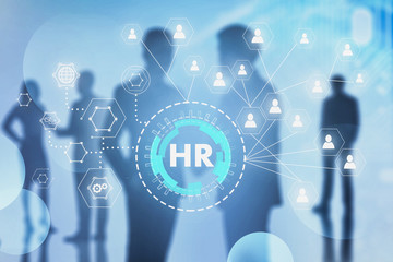 Business people, HR social connection screen