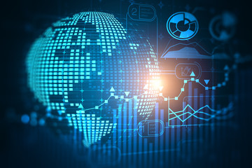 Globe and business infographics background