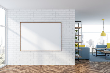 White office waiting room with poster