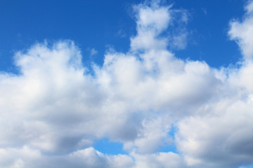 Obraz premium Large white cumulus clouds. Close-up. Background. Texture.