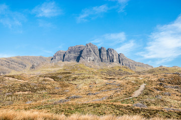 Hiking up to the Old Man of Storr, Scotland