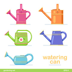 watering can set different colored flat design © dikabrina