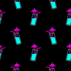 Color chilled cocktail seamless pattern