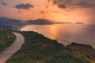 View from Zarautz and Getaria at the Basque Country's coast.