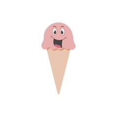 Ice cream, ice creams smiled cartoons