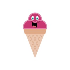 Ice cream, ice creams smiled cartoons