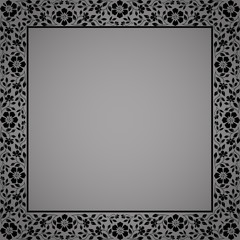Decorative frame Elegant vector element for design in Eastern style, place for text. Floral black border. Lace illustration for invitations and greeting cards