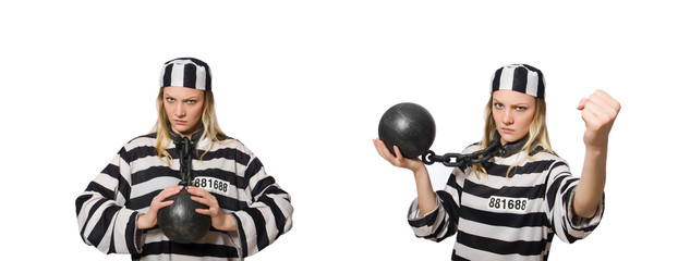 Funny prison inmate in concept