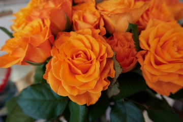 bouquet of yellow roses, holiday flowers