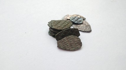 Old coins, numismatics, pennies.