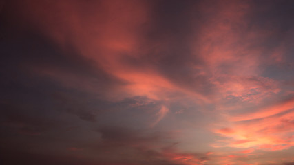 Cotton Candy Cloud Red After Glow Sunset Blue Hour