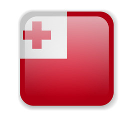 Fototapeta premium Tonga flag bright square icon on a white background
