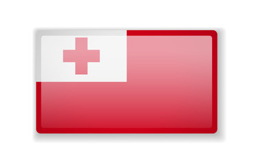 Fototapeta premium Tonga flag bright square icon on a white background