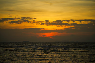 Sunset at Klong khong beach Ko Lanta Krabi Thailand