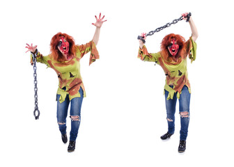 Woman vampire isolated on the background