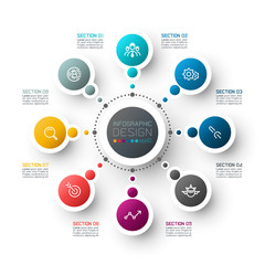Abstract business infographics step options template.
