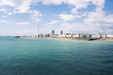 Obraz na płótnie Canvas Brighton beach and English Channel, England.