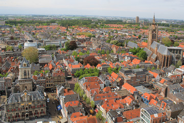 Panoramic view - Delft downtown