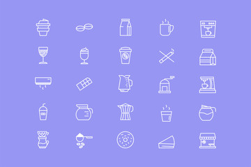 line coffee icon set