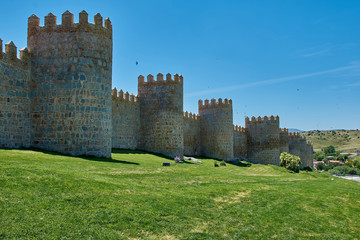 Murallas de Ávila y cesped