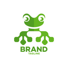 Modern frog and technology logo