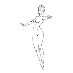Dancing woman, elegant silhouette