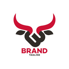 Modern bull and letter B logo