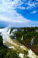 panoramic and elevated view of Iguazu falls view from Argentina