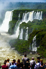 group of people in front of Iguazu falls view from Argentina - 268531586
