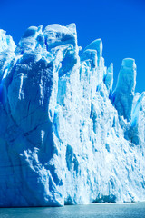 colorful big turquoise ice wall from Perito Moreno Glacier, Patagonia, Argentina - 268531730