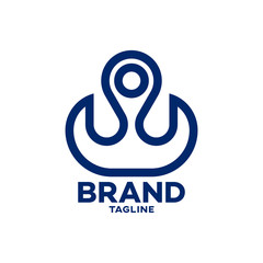 Modern anchor and map logo