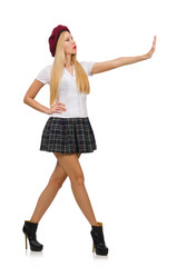 Woman in fashion concept isolated on white