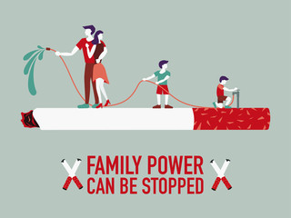 World on tobacco day. The family helped stop smoking.