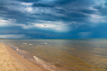 Obraz premium Dark clouds over Baltic sea.