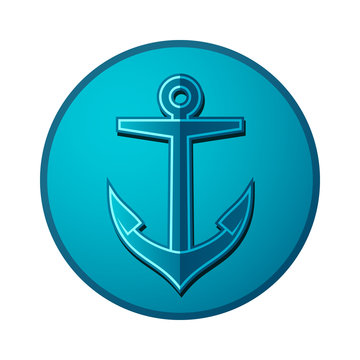 Anchor icon on round button