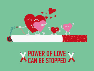 World on tobacco day. Power of love helped stop smoking.