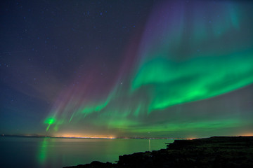 Naklejka premium Iceland aurora borealis