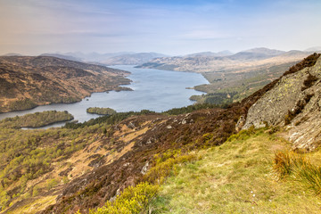 Panorama View from Ben A'an in the Highlands of Scotland
