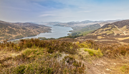 Fototapeta na wymiar Panorama View from Ben A'an in the Highlands of Scotland