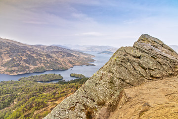 Fototapeta na wymiar Panorama View from Ben A'an in the Highlands of Scotland