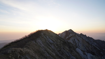 Fototapeta na wymiar 大山山頂からの夜明け