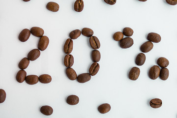  Percent sign. 20%. Discount, promotion. Coffee beans