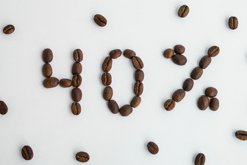  Percent sign, 40%, discount, promotion, coffee beans