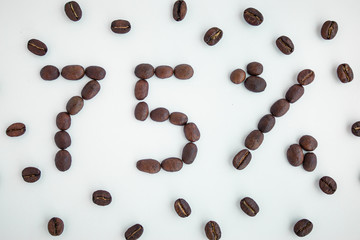  Percentage sign, 75%, discount, promotion, coffee beans