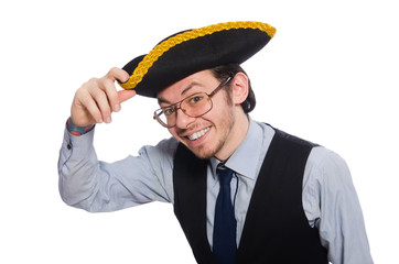 Businessman pirate isolated on white background